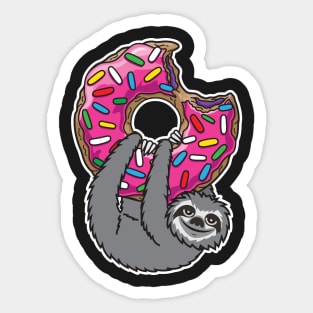 Sloth loves donut Sticker